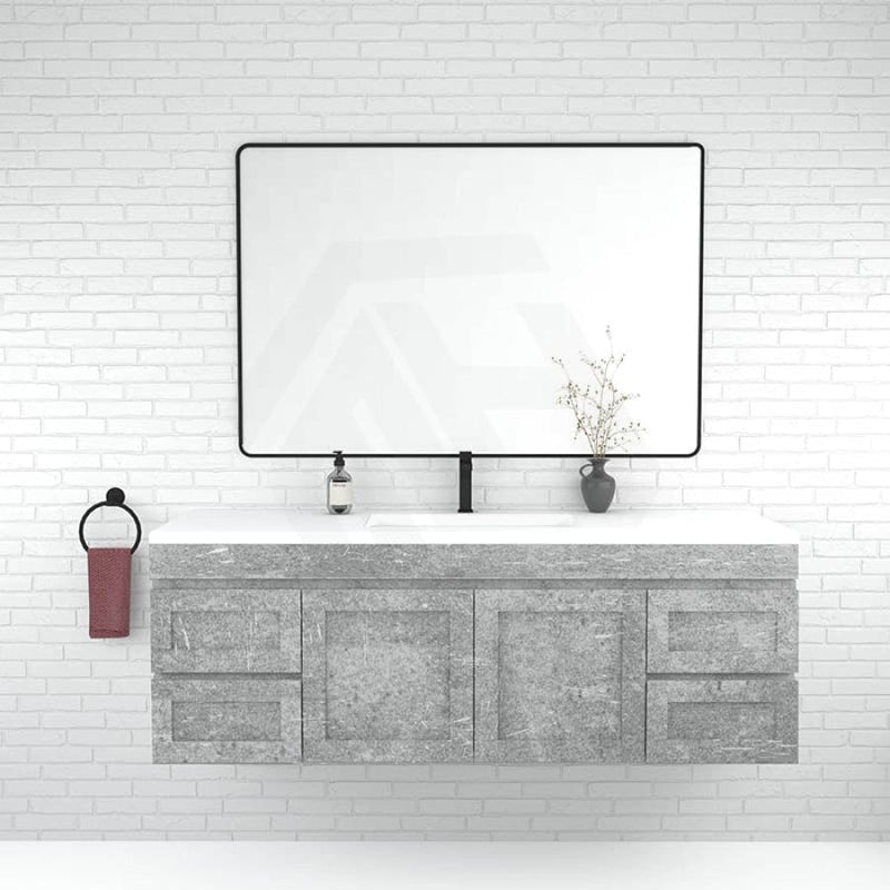 600-1500Mm Boston Plywood Wall Hung Bathroom Floating Vanity With Left / Right Drawers Concrete Grey