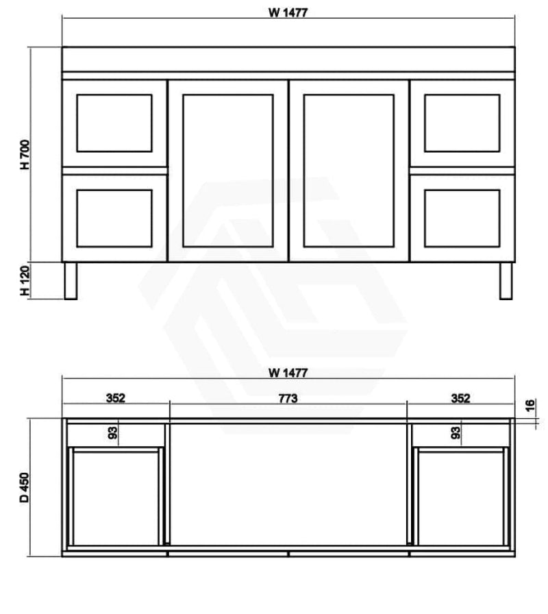 600-1500Mm Boston Plywood Freestanding With Legs Bathroom Vanity Concrete Grey Shaker Style Left /