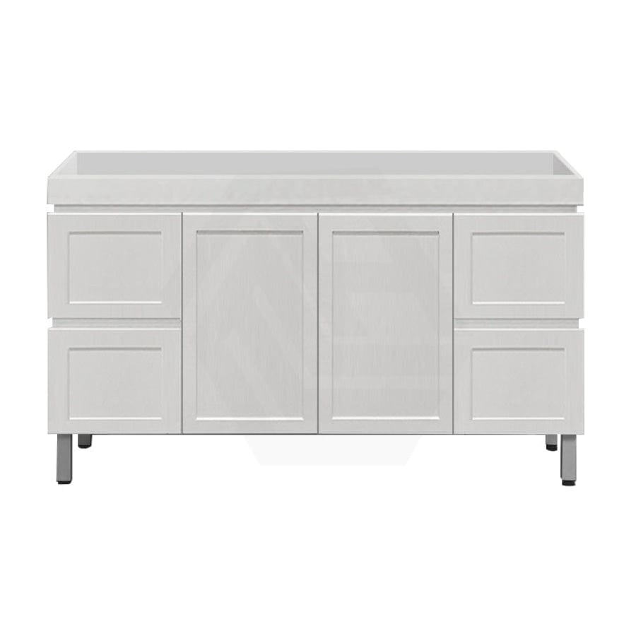 600-1500Mm Miami Freestanding With Legs Bathroom Vanity Matt White Shaker Hampton Style Left / Right