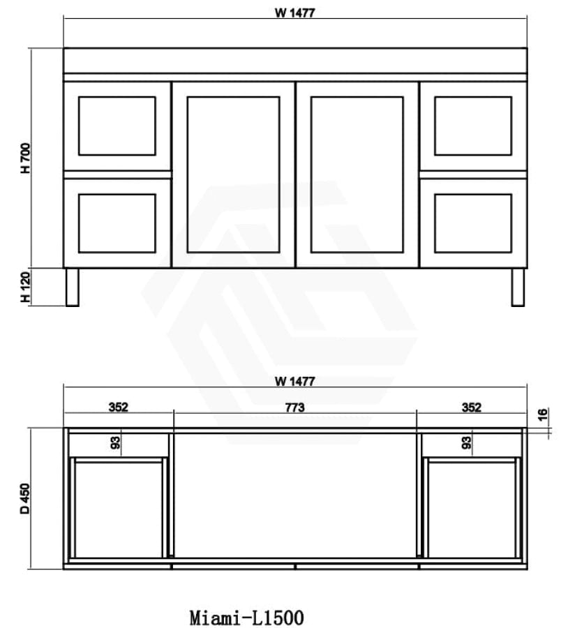 600-1500Mm Miami Freestanding With Legs Bathroom Vanity Matt White Shaker Hampton Style Left / Right