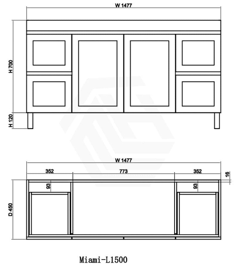 600-1500Mm Miami Freestanding With Legs Bathroom Vanity Matt White Shaker Hampton Style Left / Right