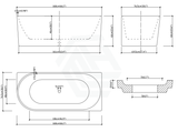 1485/1680Mm Nerida Bathtub Right Corner Acrylic Matt White No Overflow 1680Mm