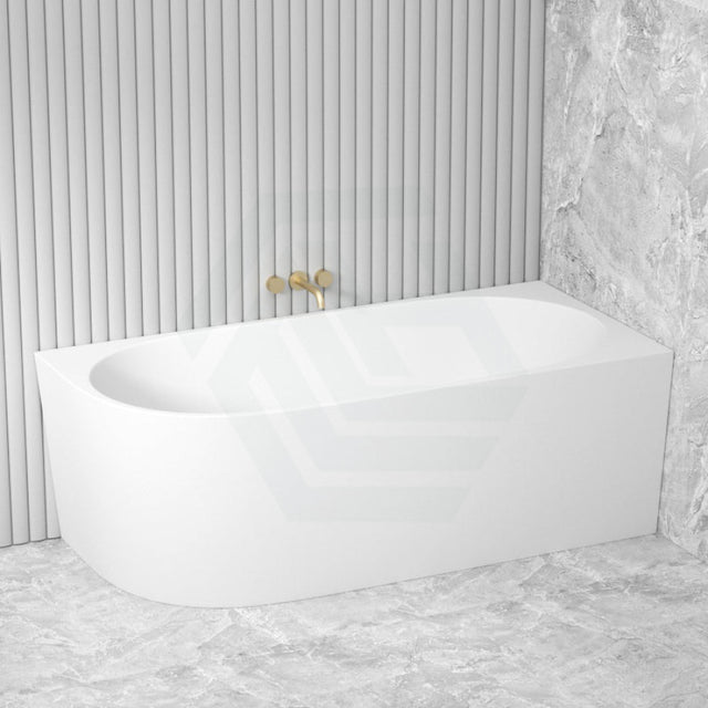 1485/1680Mm Nerida Bathtub Right Corner Acrylic Matt White No Overflow Bathtubs