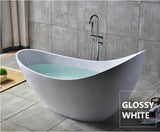 1490/1680/2000Mm Posh Freestanding Bathtub Gloss White Acrylic No Overflow