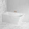 1490/1695Mm Avis Corner Back Bathtub Left Acrylic Gloss White No Overflow Bathtubs