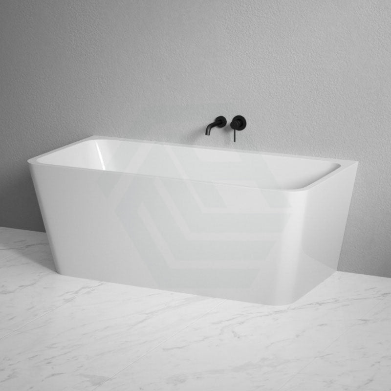 1500mm Bathtub Back to Wall Freestanding Gloss White