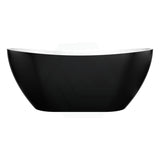 1500/1660Mm Evie Gloss Black & White Oval Freestanding Bathtub Acrylic No Overflow