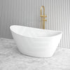 1500/1660Mm Evie Oval Bathtub Freestanding Acrylic Matt White No Overflow Bathtubs