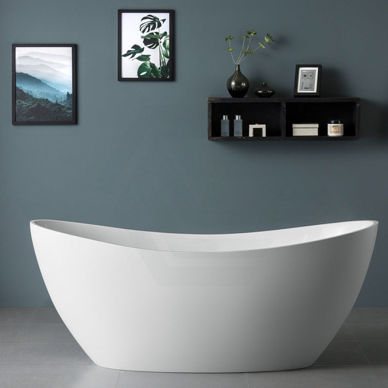 1500/1700Mm Aurora Bathtub Freestanding Acrylic Gloss White No Overflow