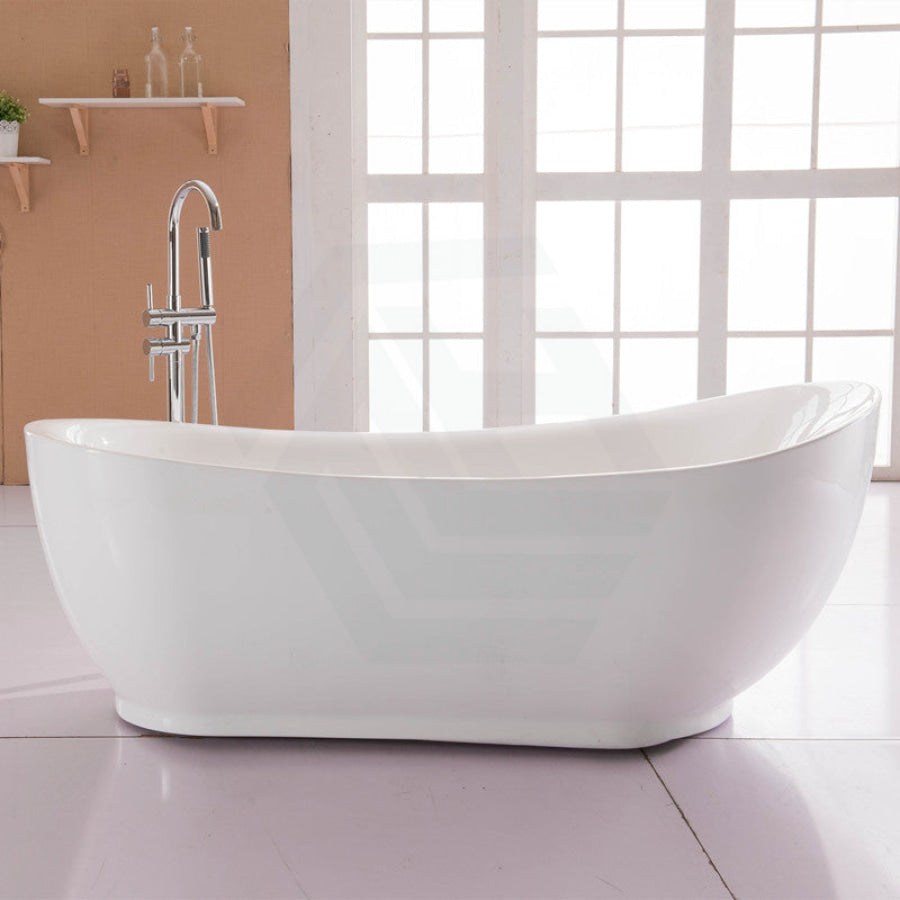 1500/1700Mm Bella Oval Bathtub Freestanding Acrylic Gloss White No Overflow