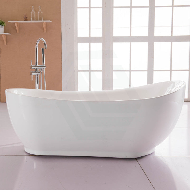 1500/1700Mm Bella Oval Bathtub Freestanding Acrylic Gloss White No Overflow