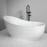 1500/1700mm Bella Oval Gloss White Freestanding Bathtub