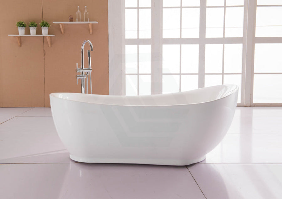 1500/1700Mm Bella Oval Bathtub Freestanding Acrylic Gloss White No Overflow