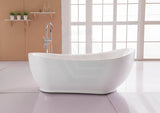 1500/1700Mm Bella Oval Bathtub Freestanding Acrylic Gloss White No Overflow