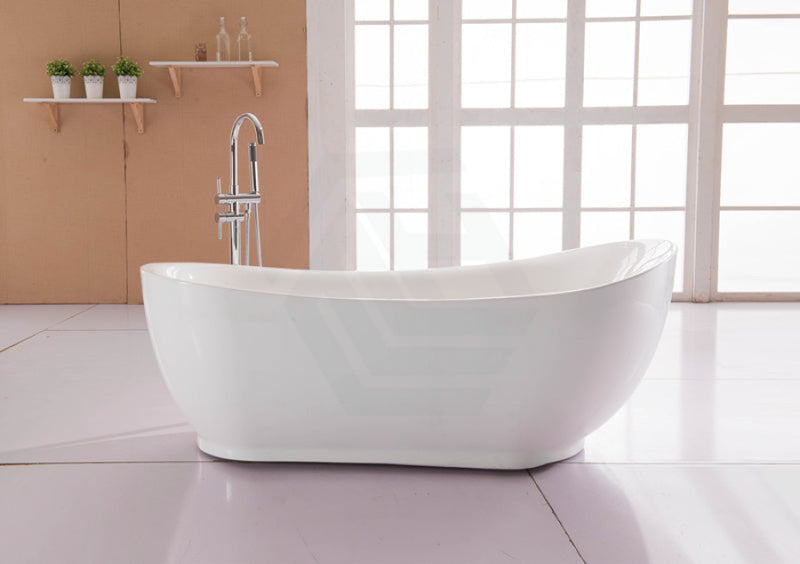 1500/1700Mm Bella Oval Bathtub Freestanding Acrylic Gloss White No Overflow