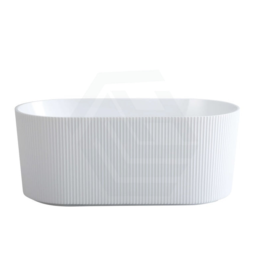 1500/1700Mm Ceto Ally Groove Oval Bathtub Freestanding Acrylic Gloss White No Overflow Bathtubs