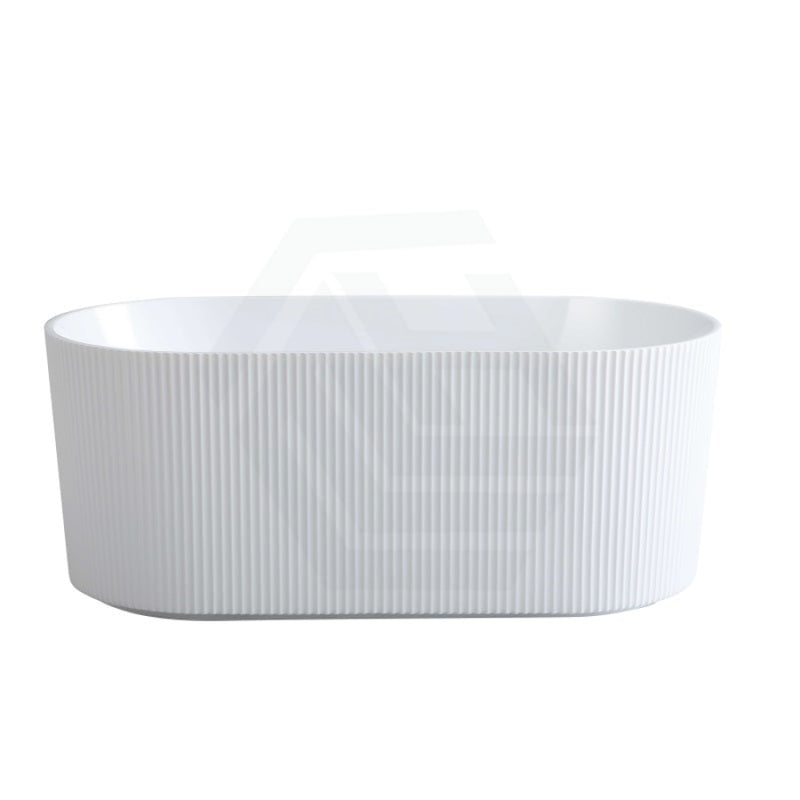 1500/1700Mm Ceto Ally Groove Oval Bathtub Freestanding Acrylic Gloss White No Overflow Bathtubs