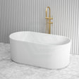 1500/1700Mm Ceto Ally Groove Oval Bathtub Freestanding Acrylic Gloss White No Overflow Bathtubs