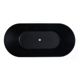 1500/1700Mm Ceto Ally Groove Oval Bathtub Freestanding Acrylic Matt Black No Overflow Bathtubs