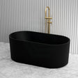 1500/1700Mm Ceto Ally Groove Oval Bathtub Freestanding Acrylic Matt Black No Overflow Bathtubs