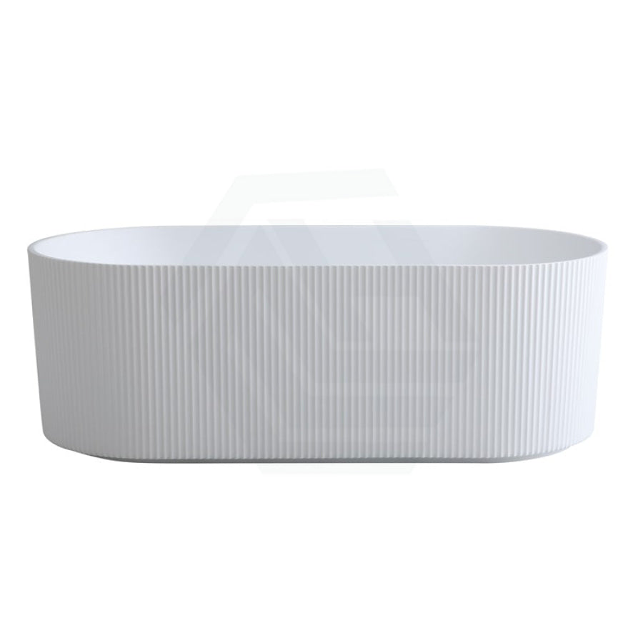 1500/1700Mm Ceto Ally Groove Oval Bathtub Freestanding Acrylic Matt White No Overflow Bathtubs