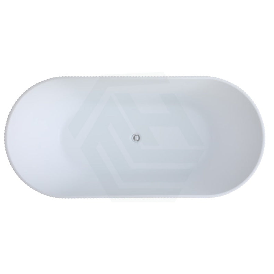 1500/1700Mm Ceto Ally Groove Oval Bathtub Freestanding Acrylic Matt White No Overflow Bathtubs