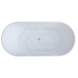 1500/1700Mm Ceto Ally Groove Oval Bathtub Freestanding Acrylic Matt White No Overflow Bathtubs