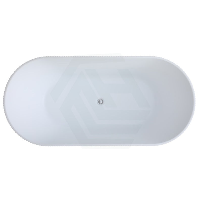 1500/1700Mm Ceto Ally Groove Oval Bathtub Freestanding Acrylic Matt White No Overflow Bathtubs