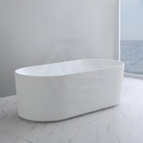 1500/1700Mm Ceto Ally Groove Oval Bathtub Freestanding Acrylic Matt White No Overflow Bathtubs