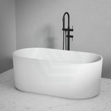 1500/1700Mm Ceto Ally Groove Oval Bathtub Freestanding Acrylic Matt White No Overflow Bathtubs