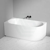 1500/1700Mm Brighton Groove Left Corner Back To Wall Bathtub Gloss White No Overflow Bathtubs