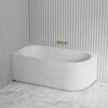 1500/1700Mm Ceto Capri Left Corner Back To Wall Bathtub Gloss White No Overflow Bathtubs