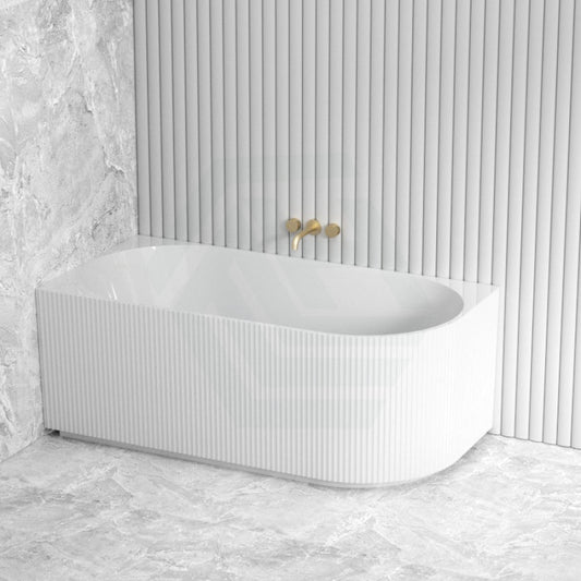 1500/1700Mm Ceto Capri Right Corner Back To Wall Bathtub Gloss White No Overflow Bathtubs