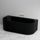 1500/1700Mm Brighton Groove Freestanding Back To Wall Bathtub Matt Black No Overflow To Bathtubs