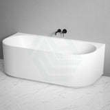 1500/1700Mm Brighton Groove Freestanding Back To Wall Bathtub Matt White No Overflow To Bathtubs