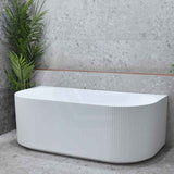 1500/1700Mm Brighton Groove Freestanding Back To Wall Bathtub Matt White No Overflow Bathtubs