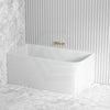 1500/1700Mm Ellie Bathtub Left Corner Back Acrylic Gloss White No Overflow Bathtubs