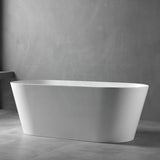 1500Mm Ultra-Slim Bathtub Oval Freestanding Gloss White Acrylic No Overflow