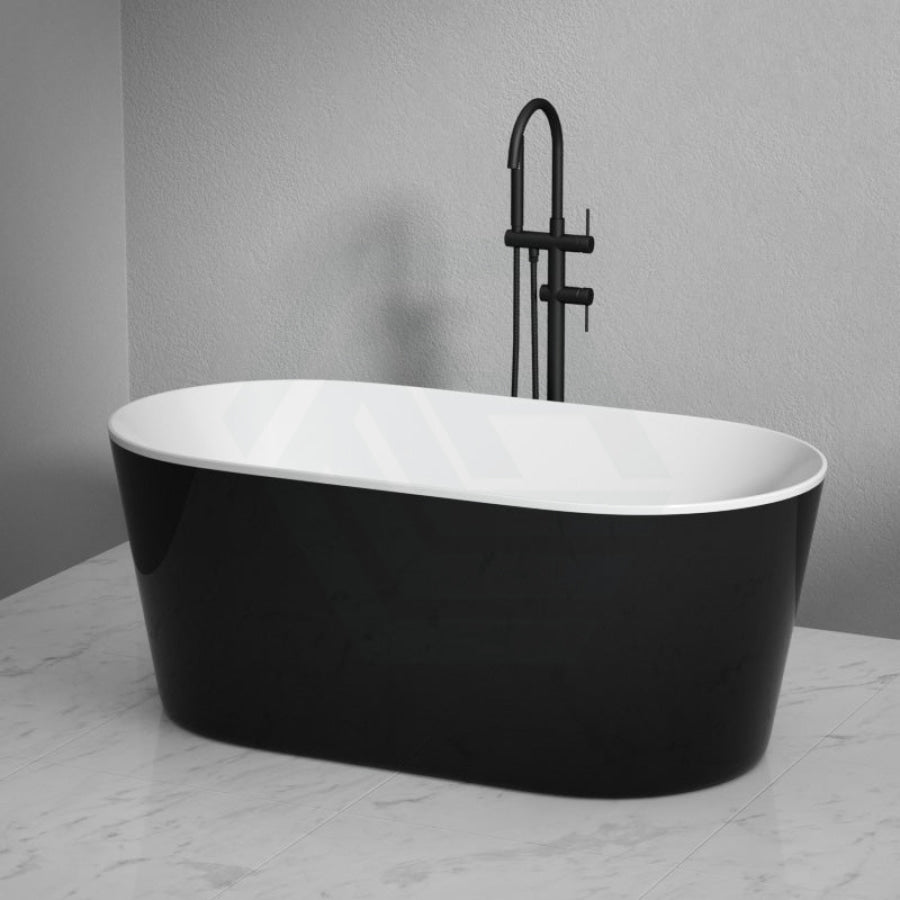 1500/1700mm ISEO Bathtub Freestanding Gloss White and Black