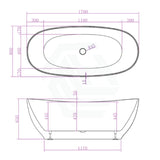 Layla Matt White Bathtub With Super Slim Edge 1700*800*650 (240L) Bathtubs