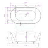 Mia Matt White Bathtub With Super Slim Edge 1500*800*600 (260L) Bathtubs