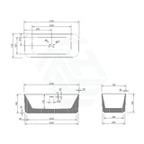 1500/1700Mm Milano Freestanding Bathtub Acrylic Gloss White No Overflow 1700Mm Bathtubs