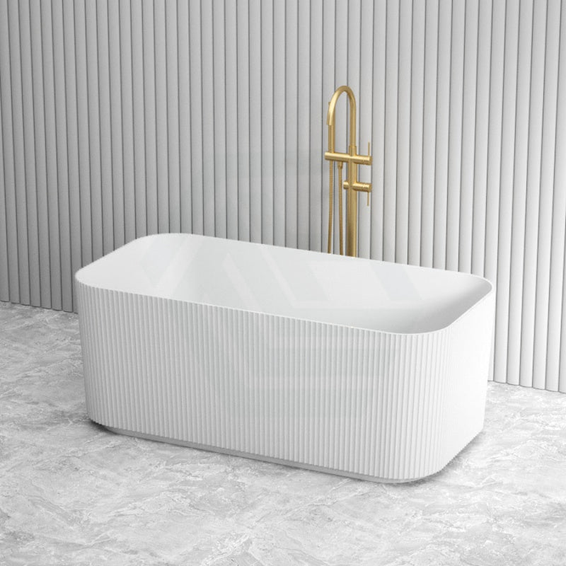 1500Mm Milano Freestanding Bathtub Acrylic Gloss White No Overflow Bathtubs