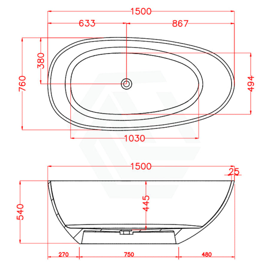 1500Mm Petii Transparent Egg Shape Freestanding Bathtub Custom Colours No Overflow Multi-Colour