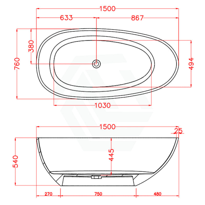 1500Mm Petii Transparent Egg Shape Freestanding Bathtub Custom Colours No Overflow Multi-Colour