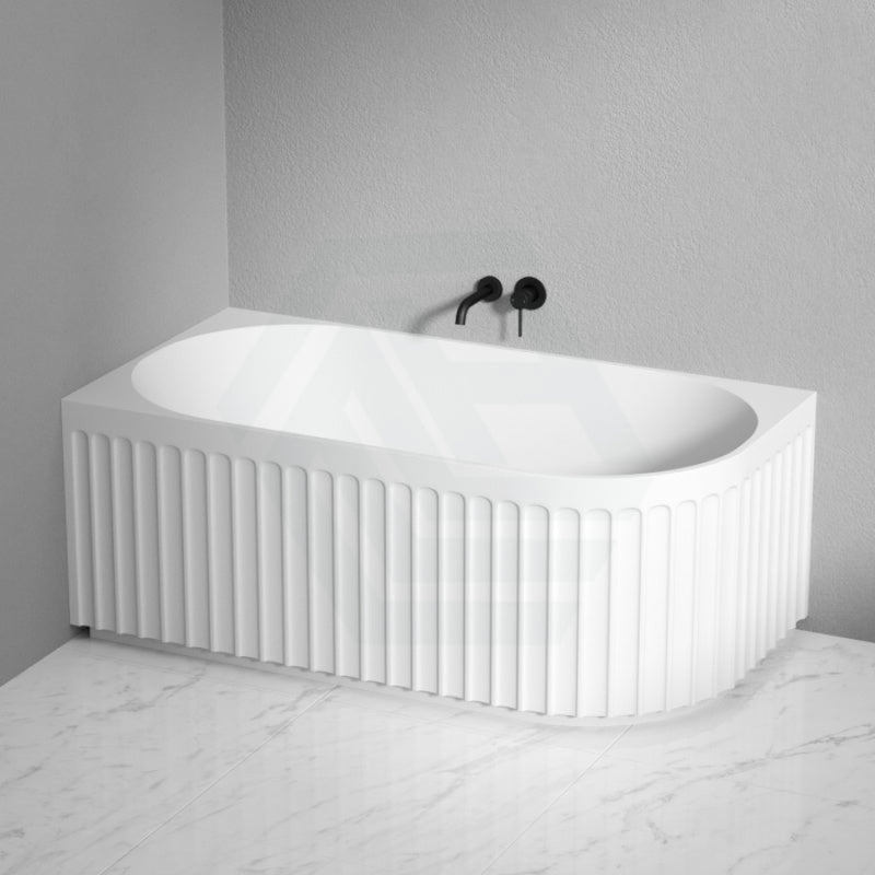 1500Mm Roma Bathtub Left/Right Corner Acrylic Matt White No Overflow Bathtubs