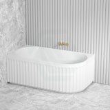 1500/1700Mm Roma Bathtub Left/Right Corner Acrylic Matt White No Overflow Bathtubs