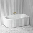 1500/1700Mm Roma Bathtub Right Corner Acrylic Gloss White No Overflow Bathtubs