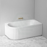 1500/1700Mm Roma Bathtub Right Corner Acrylic Gloss White No Overflow Bathtubs