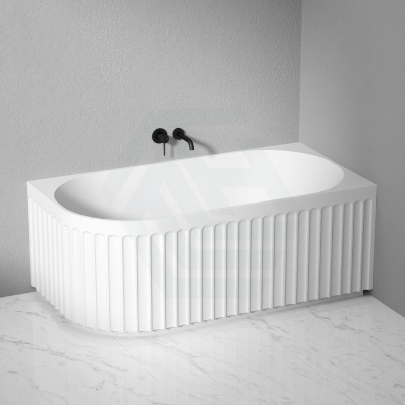 1500Mm Roma Bathtub Left/Right Corner Acrylic Matt White No Overflow Bathtubs